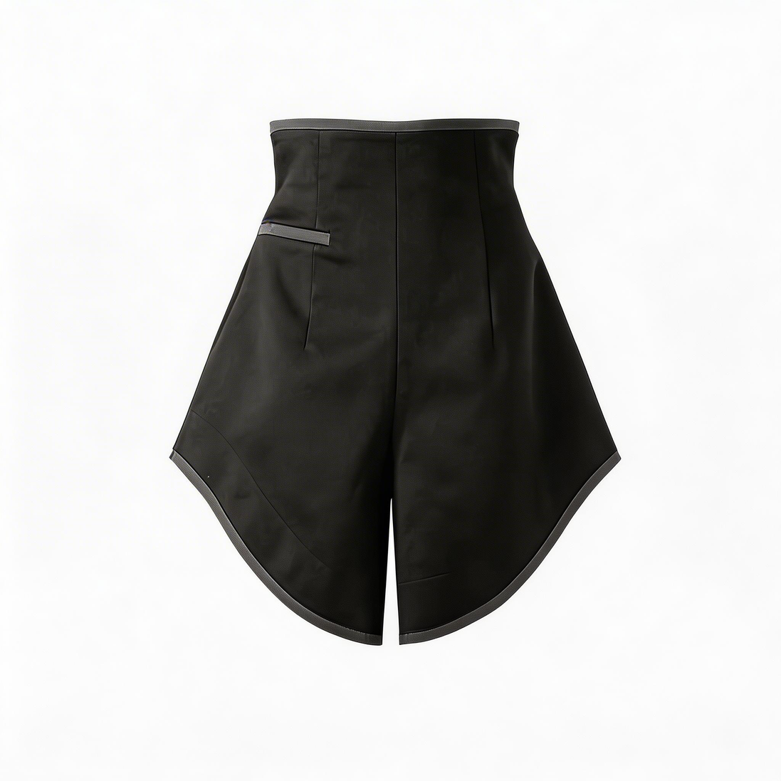 "HIGHRISE" BLACK HIGH-WAISTED STRUCTURED SHORTS / 020508B