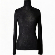 Sheer Knit Turtleneck — Ivory / Noir / 092501B