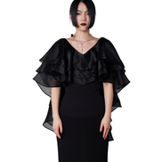 Tiered Organza Ruffle Cape Top / 3061401
