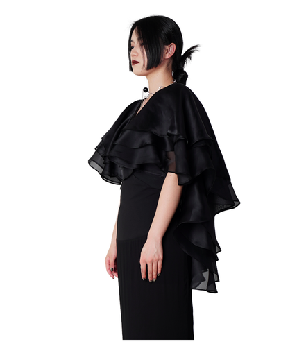 Tiered Organza Ruffle Cape Top / 3061401