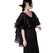 Tiered Organza Ruffle Cape Top / 3061401