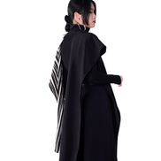 Asymmetric Stripe-Panel Cape Maxi Top / 3102203