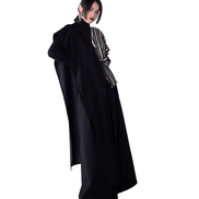 Asymmetric Stripe-Panel Cape Maxi Top / 3102203