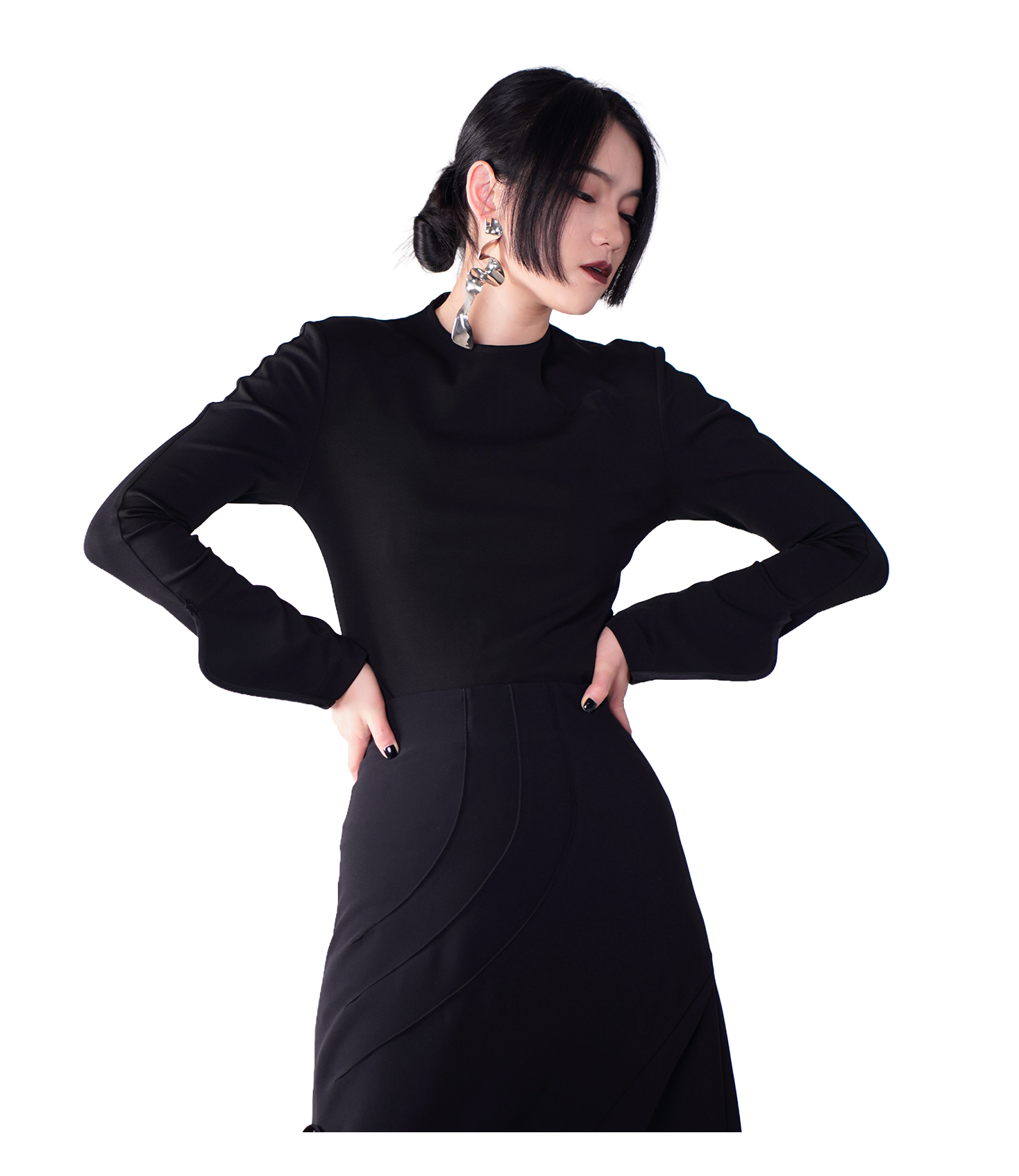 Sculpted Flare-Cuff Fitted Top / 3110404