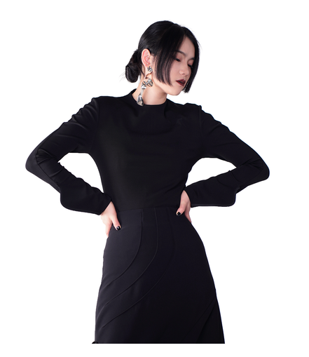 Sculpted Flare-Cuff Fitted Top / 3110404