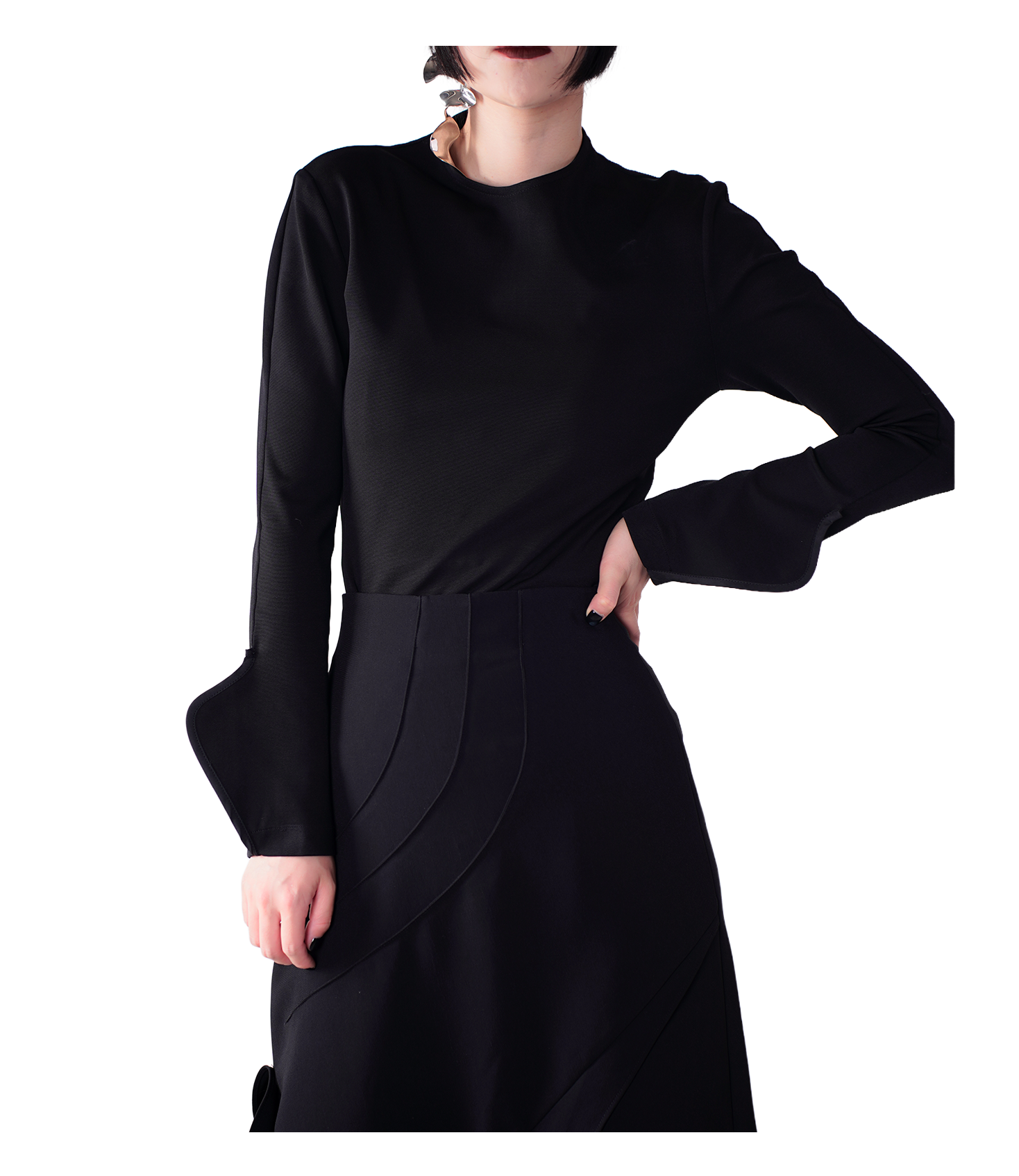 Sculpted Flare-Cuff Fitted Top / 3110404