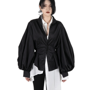 BLACK Bubble Sleeve BLOUSE / 33080301B