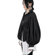 BLACK Bubble Sleeve BLOUSE / 33080301B
