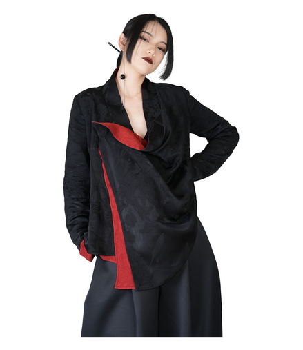 Ronin Draped Open-Front Jacket / 4012006