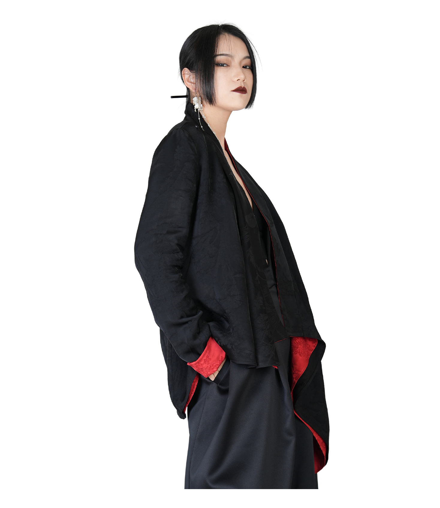 Ronin Draped Open-Front Jacket / 4012006