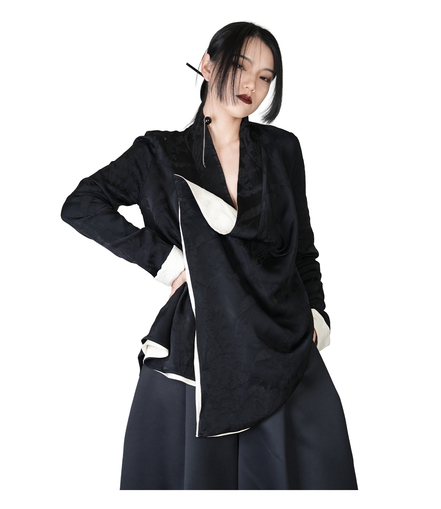 Ronin Draped Open-Front Jacket / 4012006