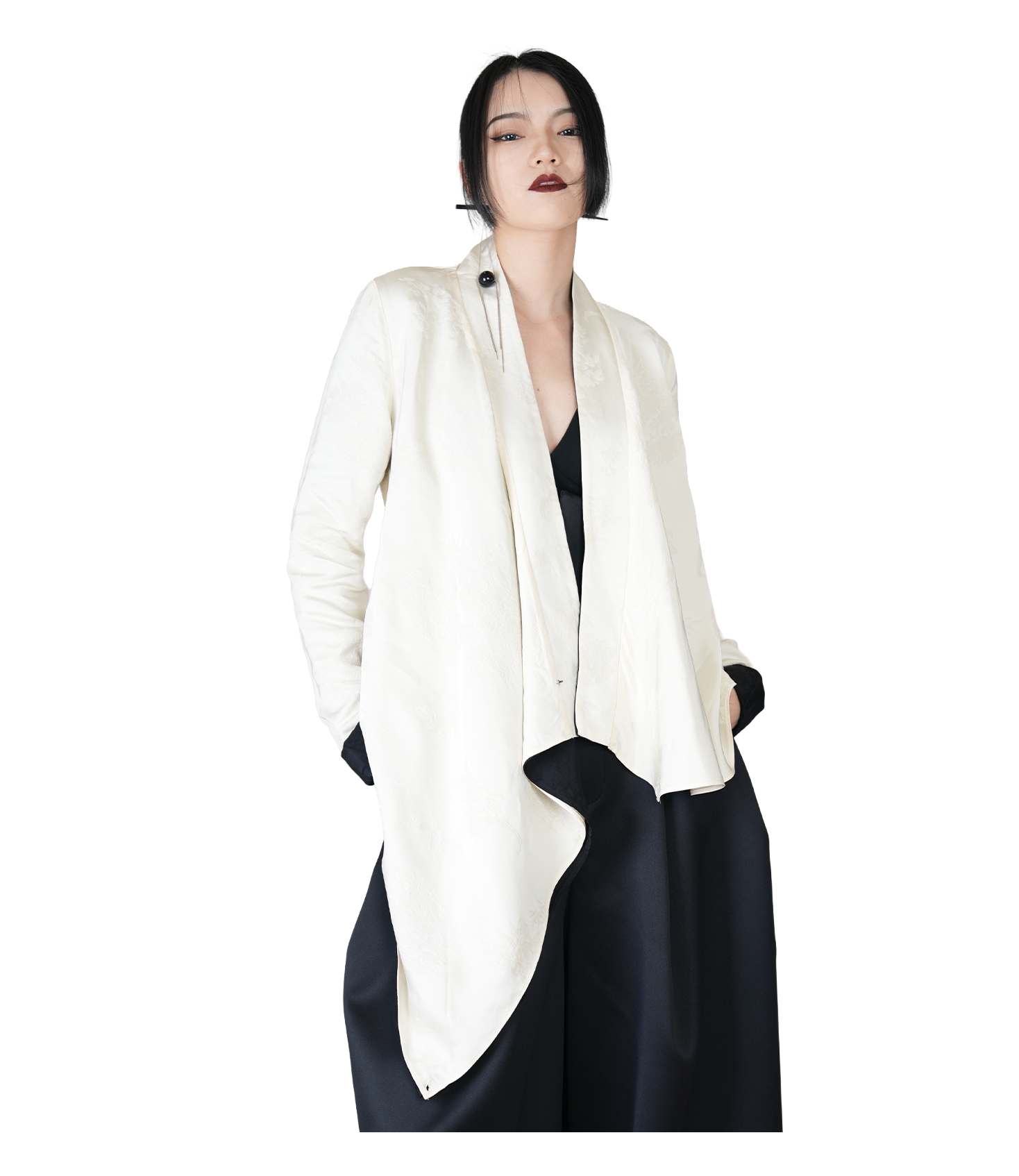 Ronin Draped Open-Front Jacket / 4012006