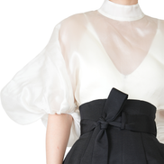 Revenant Lantern-Sleeve High-Neck Top / 4030206