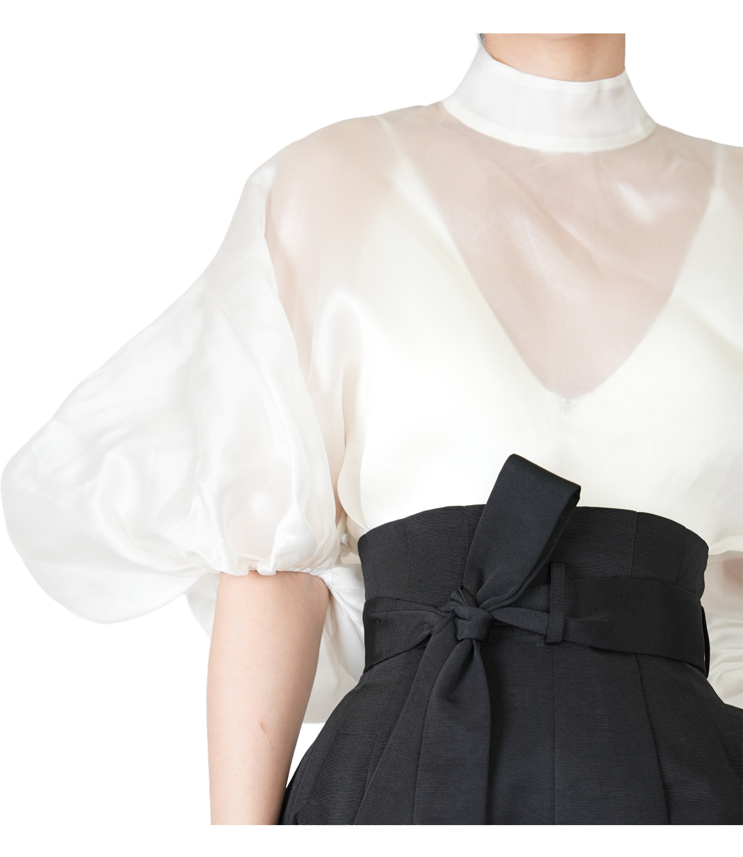 Revenant Lantern-Sleeve High-Neck Top / 4030206