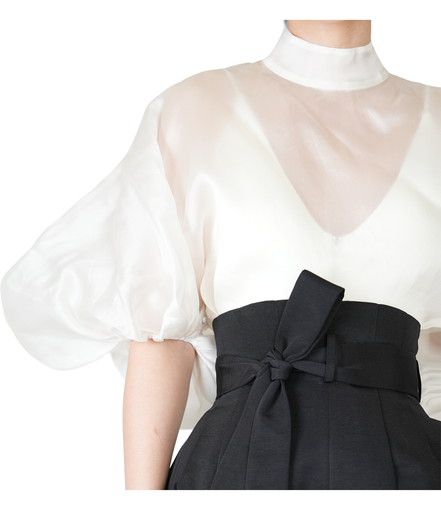 Revenant Lantern-Sleeve High-Neck Top / 4030206