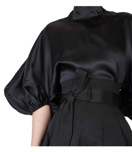 Revenant Lantern-Sleeve High-Neck Top / 4030206