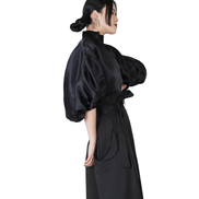 Revenant Lantern-Sleeve High-Neck Top / 4030206