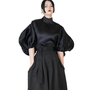 Revenant Lantern-Sleeve High-Neck Top / 4030206
