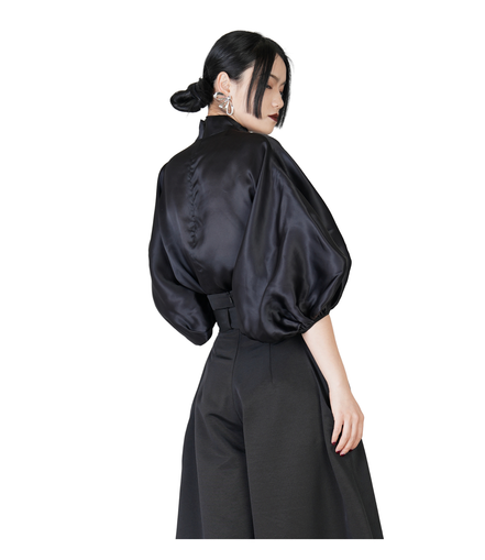 Revenant Lantern-Sleeve High-Neck Top / 4030206