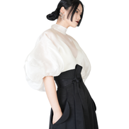 Revenant Lantern-Sleeve High-Neck Top / 4030206