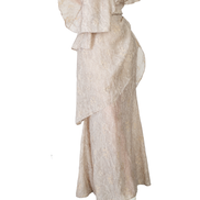 Champagne Jacquard Layered Mermaid Maxi Skirt / 4041301