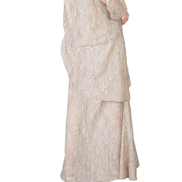 Champagne Jacquard Layered Mermaid Maxi Skirt / 4041301