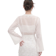 Mist Sheer Flare-Cuff Open Shirt / 4050103