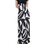 Abstract Swirl Print High-Waist Mermaid Maxi Skirt / 4051504