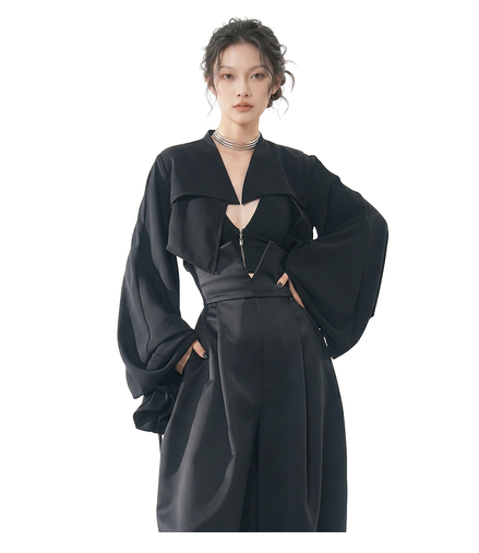 Wide Sleeve Cropped Bolero Jacket / 4060501