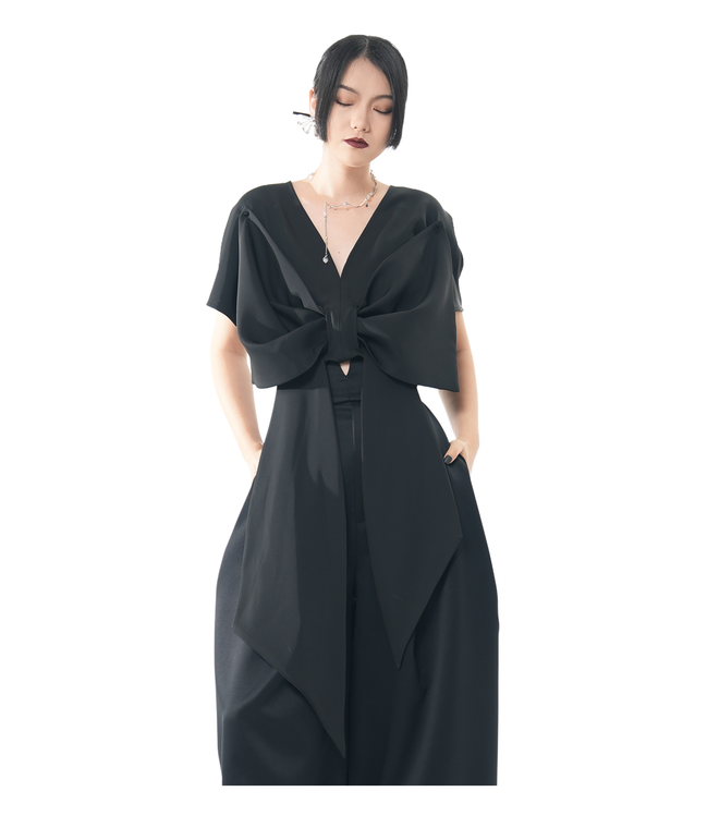 Butterfly Knot Deep-V Cropped Top / 4060502