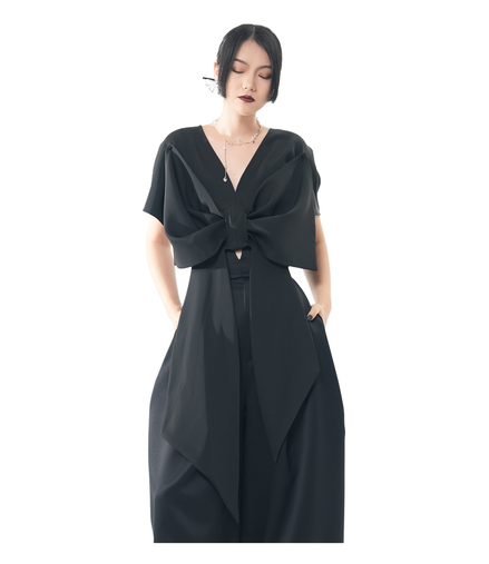Butterfly Knot Deep-V Cropped Top / 4060502