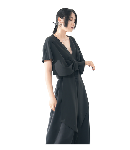Butterfly Knot Deep-V Cropped Top / 4060502