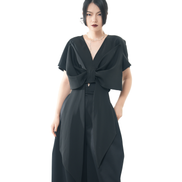 Butterfly Knot Deep-V Cropped Top / 4060502