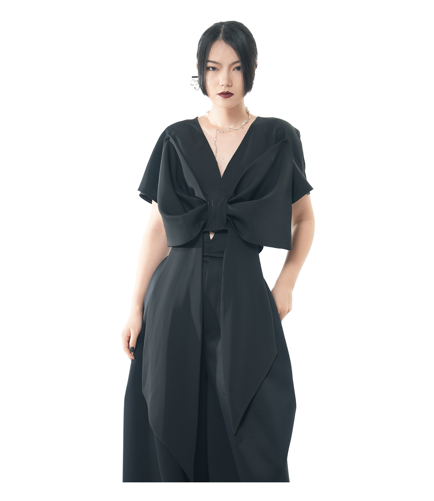 Butterfly Knot Deep-V Cropped Top / 4060502