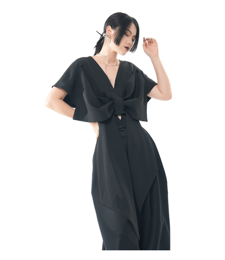 Butterfly Knot Deep-V Cropped Top / 4060502