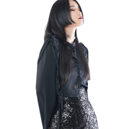 Sheer Chiffon Oversized Flare-Sleeve Blouse / 4071701