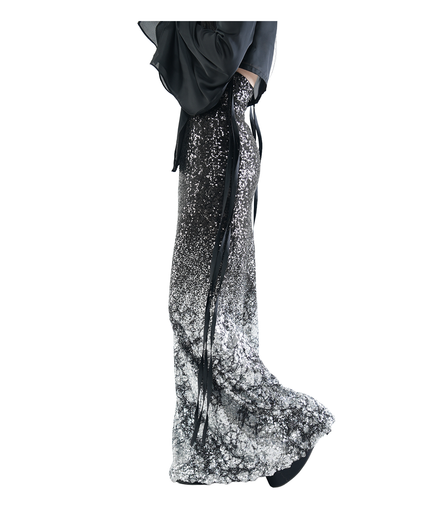 Ombré Sequin Lace-Up Maxi Skirt / 4071702