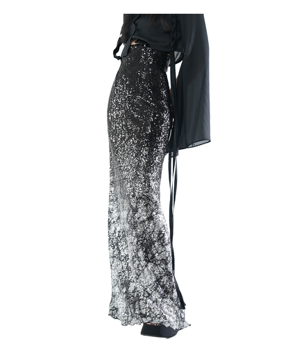 Ombré Sequin Lace-Up Maxi Skirt / 4071702