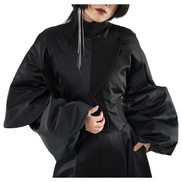 Obsidian Padded Lantern-Sleeve Crop Jacket / 4102306