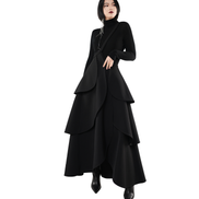 Tiered Scallop-Layer Asymmetric Maxi Skirt / 4121401