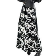 Noir Bloom Embroidered Maxi Skirt / 5010805