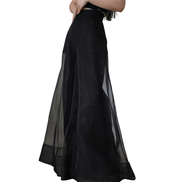 Sheer Organza Overlay Wide-Leg Trousers / 5030502
