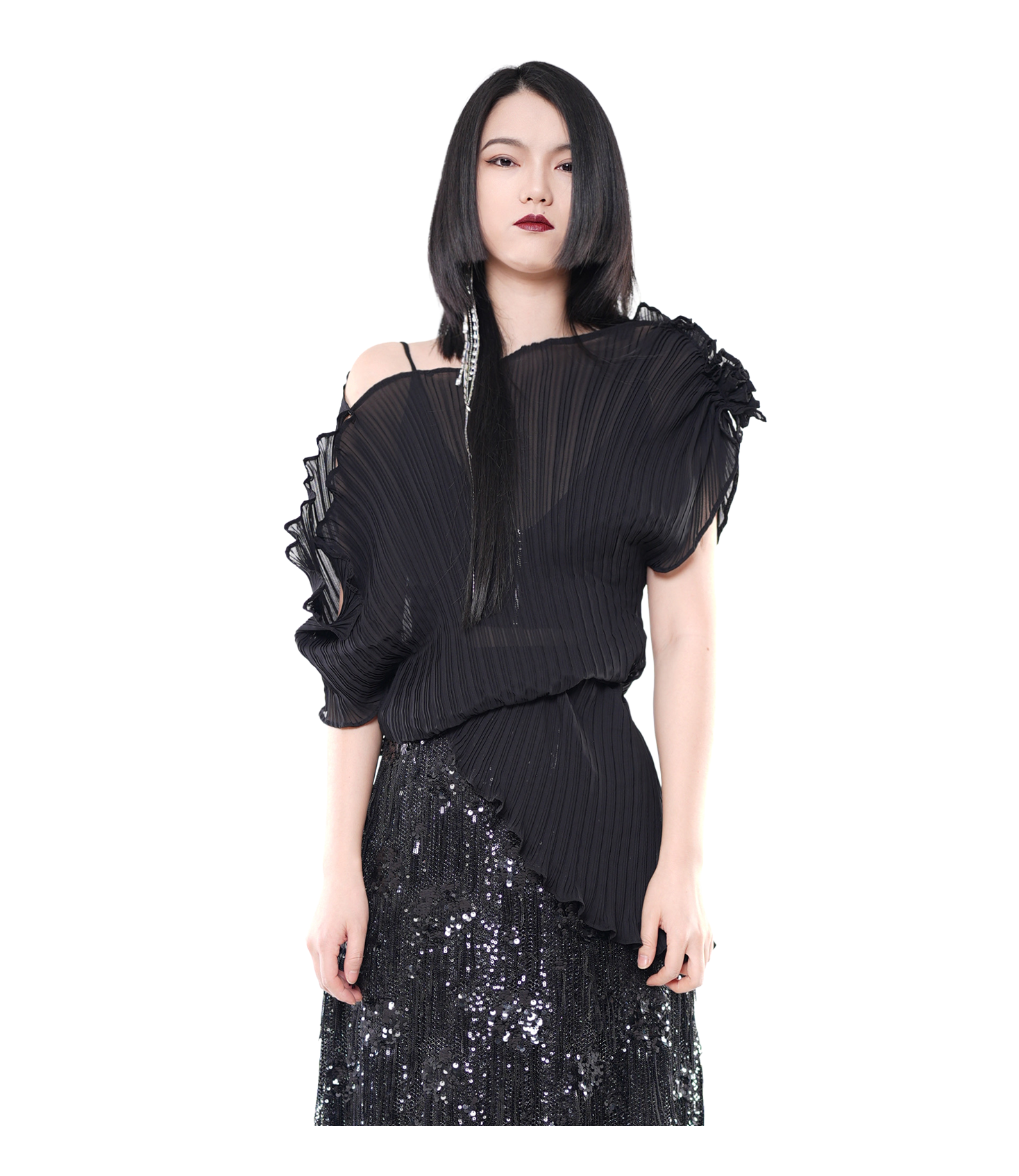 Wraith Pleated One-Shoulder Top / 5040901