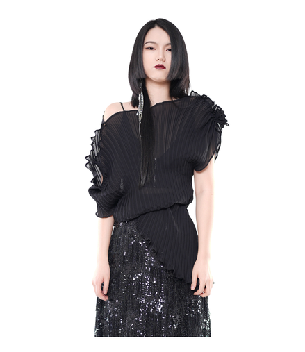 Wraith Pleated One-Shoulder Top / 5040901