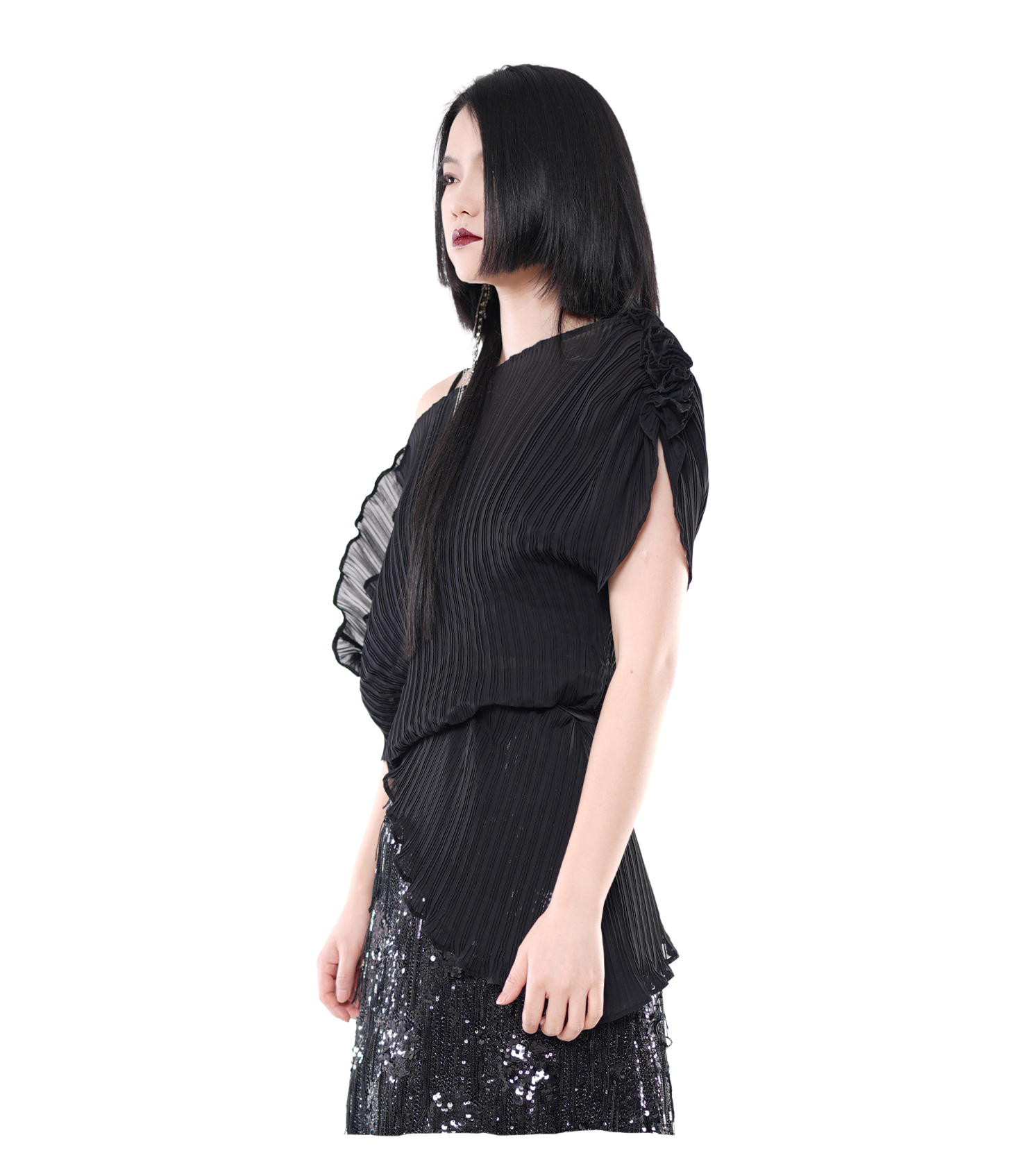 Wraith Pleated One-Shoulder Top / 5040901