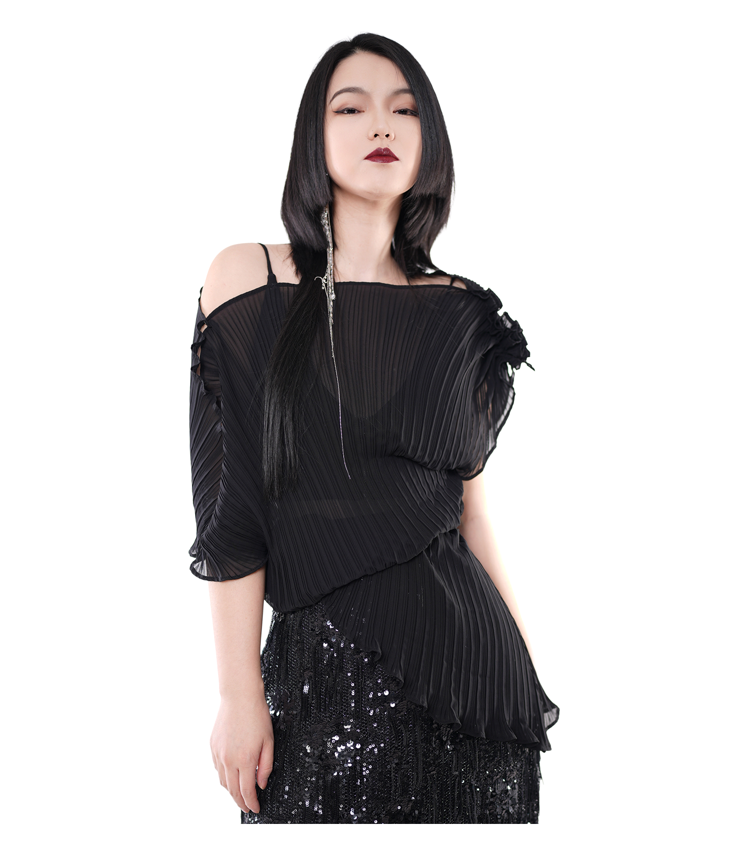 Wraith Pleated One-Shoulder Top / 5040901