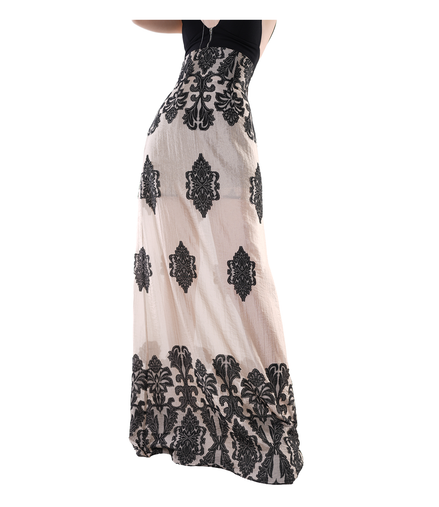 Baroque Damask Jacquard A-Line Maxi Skirt / 5040905