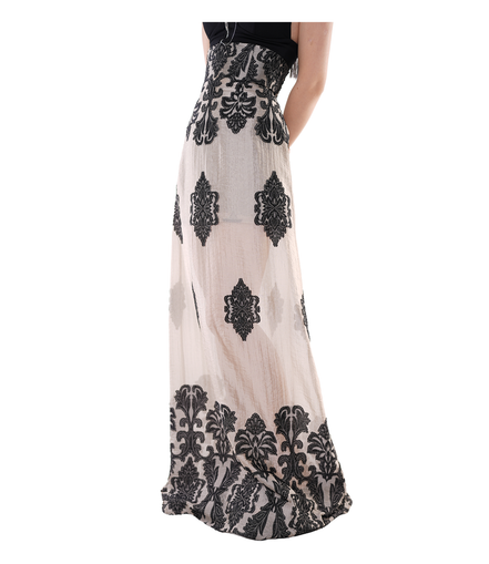 Baroque Damask Jacquard A-Line Maxi Skirt / 5040905