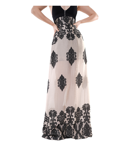 Baroque Damask Jacquard A-Line Maxi Skirt / 5040905