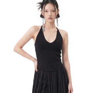 Bare Cross Halter Knit Top / 5061411